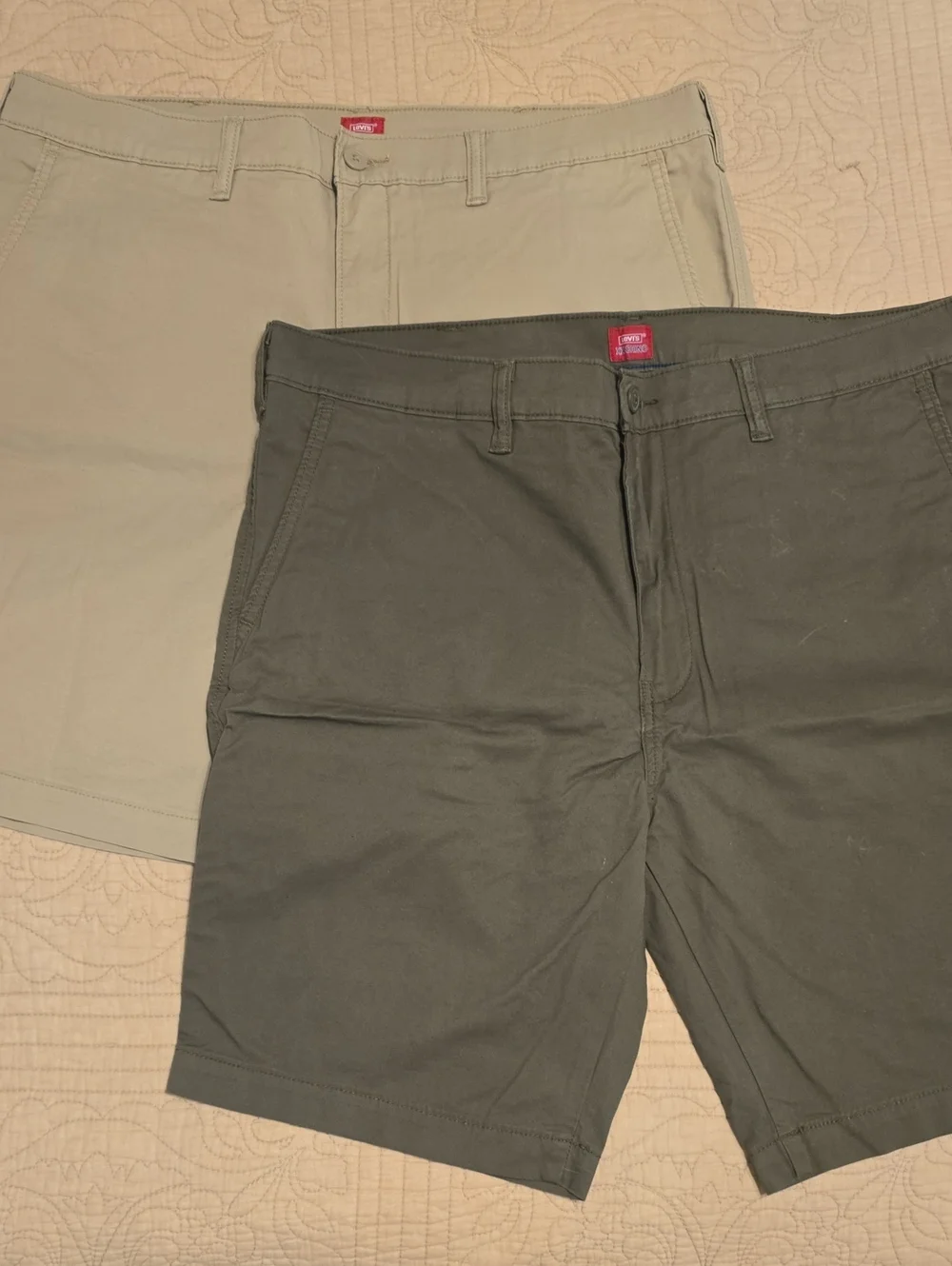 Lot of 2 Levi's XX Chino Shorts Size 38 Beige Olive Green